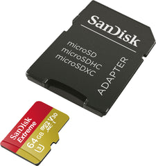 Card Memorie Micro-SDXC SanDisk Extreme 64GB - Viteză 100MB/s, 4K