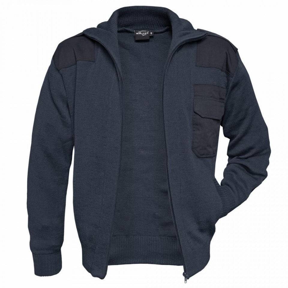 Cardigan Albastru Închis MIL-TEC® – Lână Virgină pentru Versatilitate și Confort