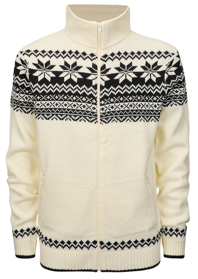 Cardigan Norwegian Alb Brandit - Caldura Autentica