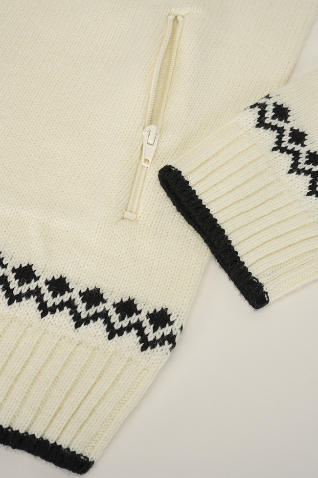Cardigan Norwegian Alb Brandit - Caldura Autentica
