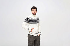 Cardigan Norwegian Alb Brandit - Caldura Autentica