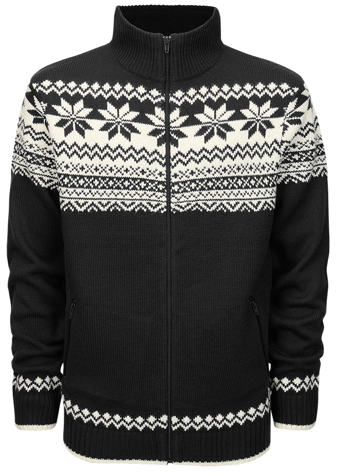 Cardigan Norwegian Negru Brandit - Caldura Esentiala