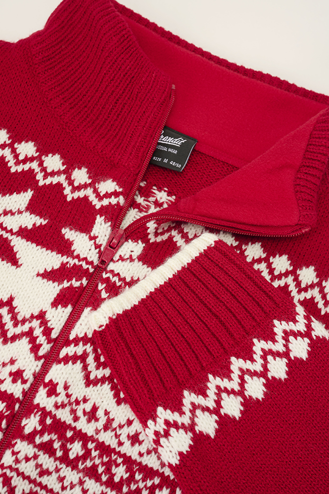 Cardigan Norwegian Rosu Brandit - Caldura Versatila