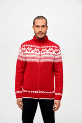 Cardigan Norwegian Rosu Brandit - Caldura Versatila