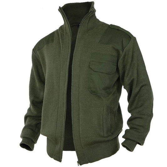 Cardigan OD MIL-TEC® – Lână Virgină pentru Protecție Termică Superioară