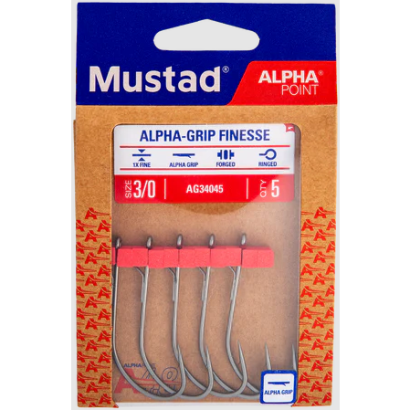 Cârlig Alpha Grip Finesse Mustad - Barbetă, Mărimea 6, 8 buc - 3