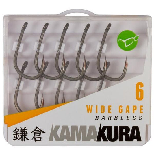 Cârlig Crap Kamakura Wide Gape Barbless #5 KORDA - Fără Barbetă, Asțuțit - 1