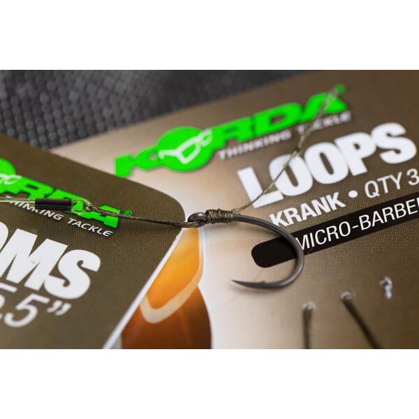Cârlig Crap Mont.Loop Krank Korda - Micro Barbed, Nr.8/18lb - 1