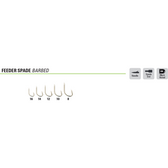 Cârlig Feeder Spade Barbed Mustad Mar. 8 - Fixare Sigură, 15 buc. - 2