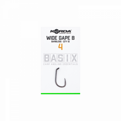 Cârlig Korda Basix Wide Gape Barbless - Nr. 4, Fără Barb, 10buc - 2