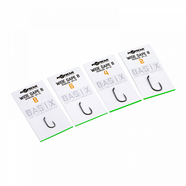 Cârlig Korda Basix Wide Gape Barbless - Nr. 4, Fără Barb, 10buc - 4