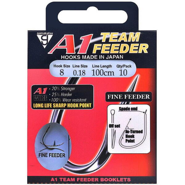 Cârlig Legat A1 Fine Feeder Gamakatsu - Nr. 8/018mm, Durabil