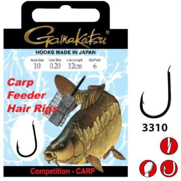 Cârlig Legat Carp Hair Gamakatsu 3310B - Fir 0.16mm, Putere Maximă