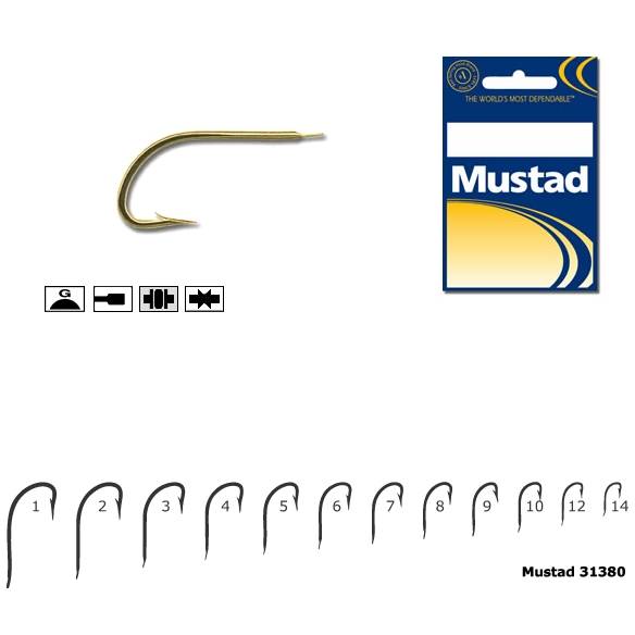 Cârlig Mustad M.31380.2 - Forjat, Tija Lungă, Auriu