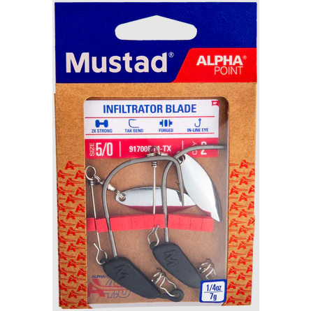 Cârlig Offset Infiltrator Blade Mustad - 3 Buc., Fără Agățare - 2