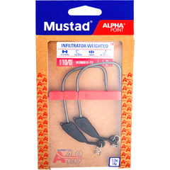Cârlig Offset Mustad Infiltrator Weighted - Înot Natural, 2 Buc. - 2