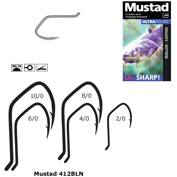 Cârlig Somn Mustad M.412BLN.010 - Negru, Extra Rezistent