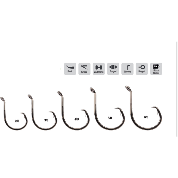 Cârlige Circle Octopus 1X Strong Mustad - Rezistență Superioară, Mărimea 2/0 - 2