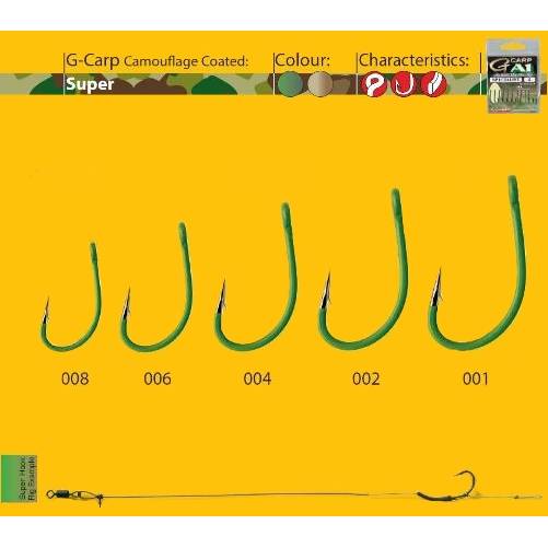 Cârlige Crap G-Carp Green Gamakatsu - Durabilitate A1, Verde, Nr. 2