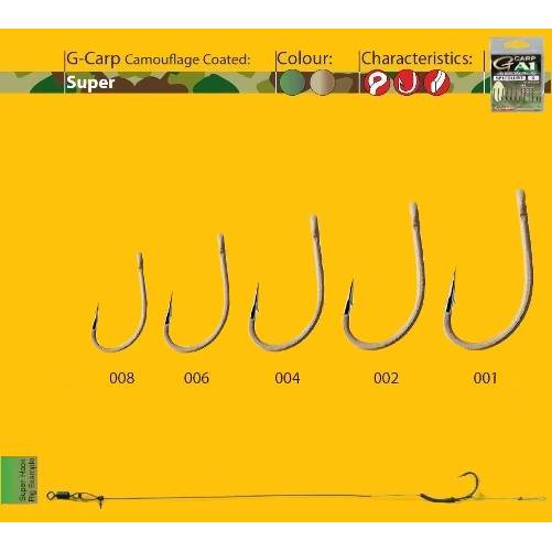 Cârlige Crap Gamakatsu A1 G-Carp Sand Super - Ultra-Rezistente, nr. 4 - 2