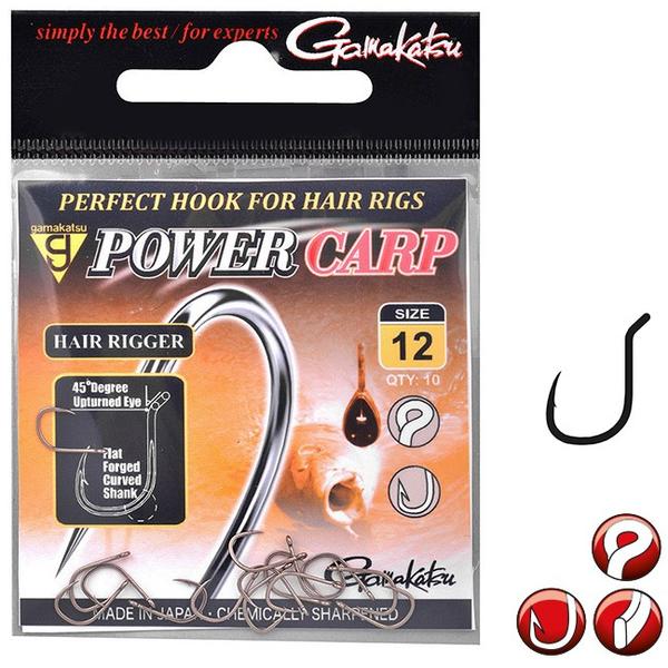 Cârlige Crap Gamakatsu Power Carp Hair Rigger - Rezistență Maximă
