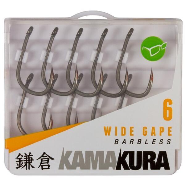 Cârlige Crap Kamakura Wide Gape Barbless #8 Korda - Fără Barb, 10buc - 1