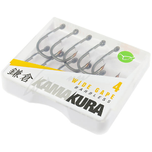 Cârlige Crap Kamakura Wide Gape Barbless #8 Korda - Fără Barb, 10buc - 4