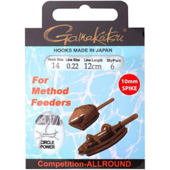 Cârlige Crap Montate Gamakatsu - Method Hair Rig, Spikes, Nr. 6 - 1
