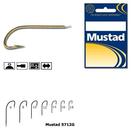 Cârlige Cristal MUSTAD M.5712G.12 - Tija Lungă, Aurii, Fine