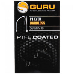 Cârlige Guru F1 Eyed Barbless - Nr. 18, Fără Barbetă, 10 buc