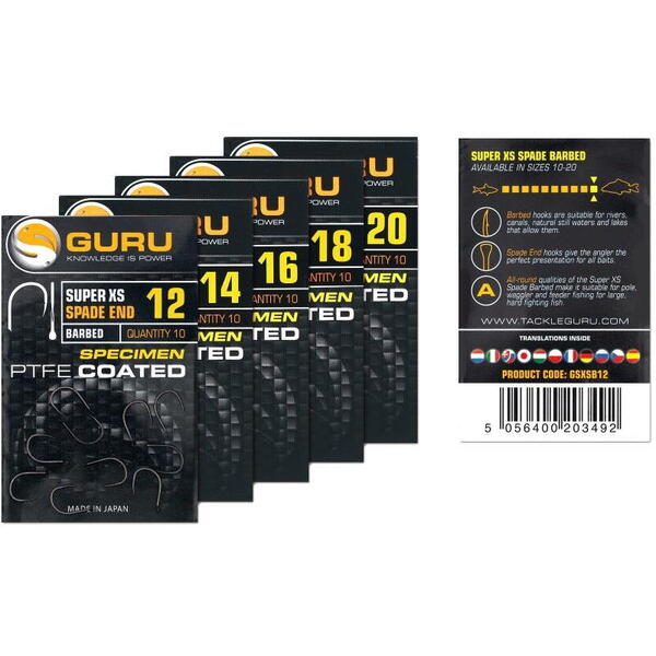 Cârlige Guru Super XS Spade/Barbed Nr.20 - Rezistență Maximă, Prindere Sigură - 2