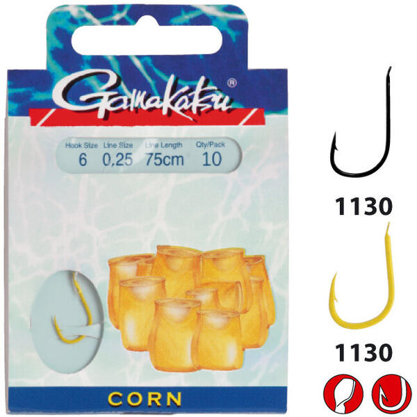 Cârlige Legate Corn Gamakatsu - Fire 0.20mm, Rezistență Superioară
