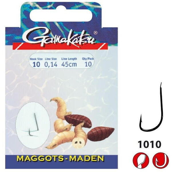 Cârlige Legate Maggots Gamakatsu 1010B Nr.10 - Prindere Sigură, Rezistență