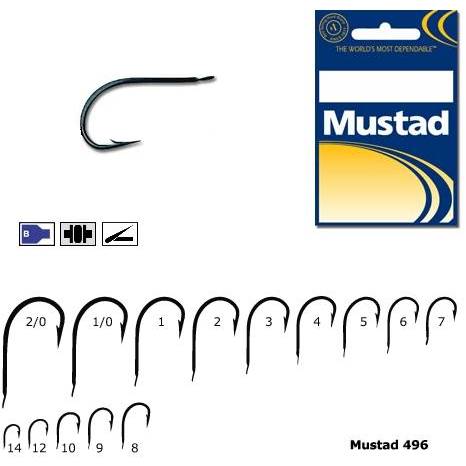 Cârlige Mustad M.496.12 - Forjate, Albastre, Revers, Rotunde