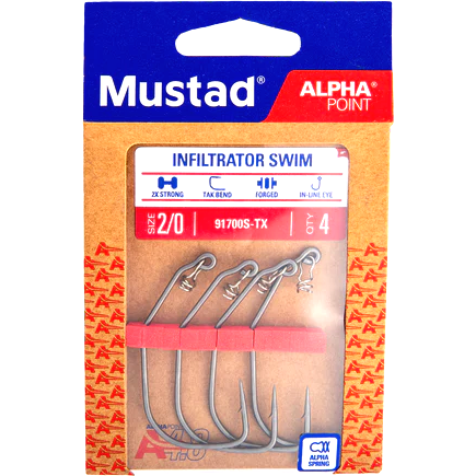 Cârlige Offset Infiltrator Swim Mustad - Prindere Sigură, Evitarea Agățării - 3