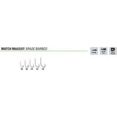 Cârlige Staționar Maggot Spade Mustad - Barbed, Mar.10, 15buc. - 2