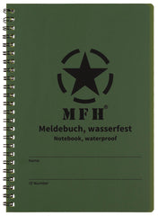 Carnet Meldebuch Impermeabil Spiralat MFH - A5, 48 file