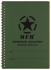 Carnet Meldebuch Impermeabil Spiralat MFH - A5, 48 file