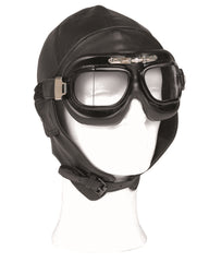Cască de Aviație Mil-Tec – casca pe manechin, cu ochelari de aviator