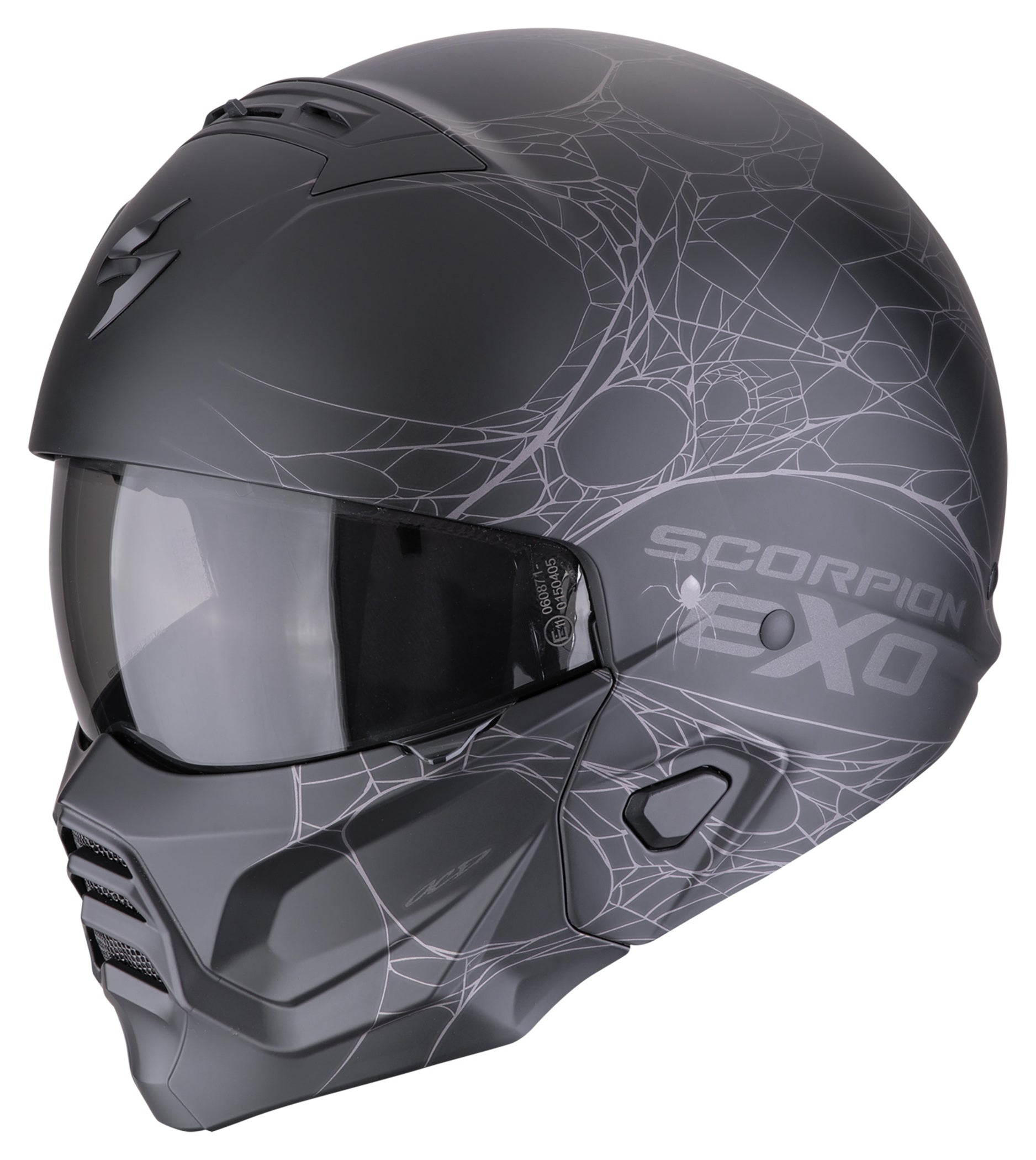 Cască Moto EXO-Combat 2 Spiderweb Scorpion EXO - Jethelm cu Bară Detașabilă