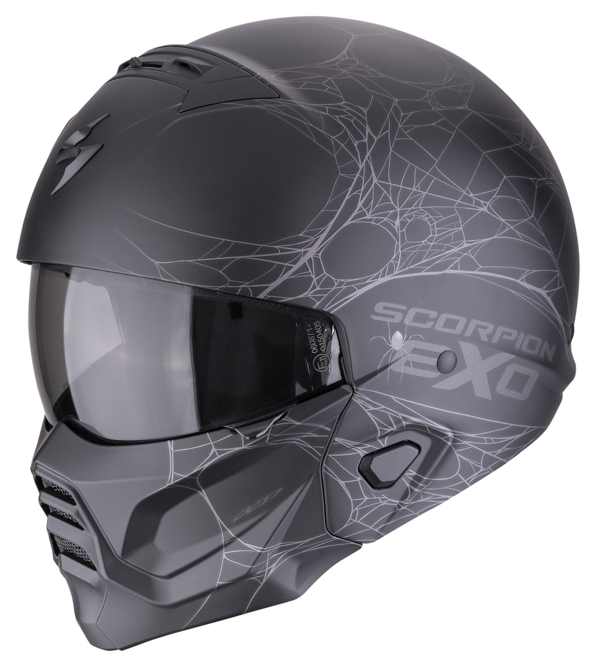 Cască Moto EXO-Combat 2 Spiderweb Scorpion EXO - Jethelm cu Bară Detașabilă