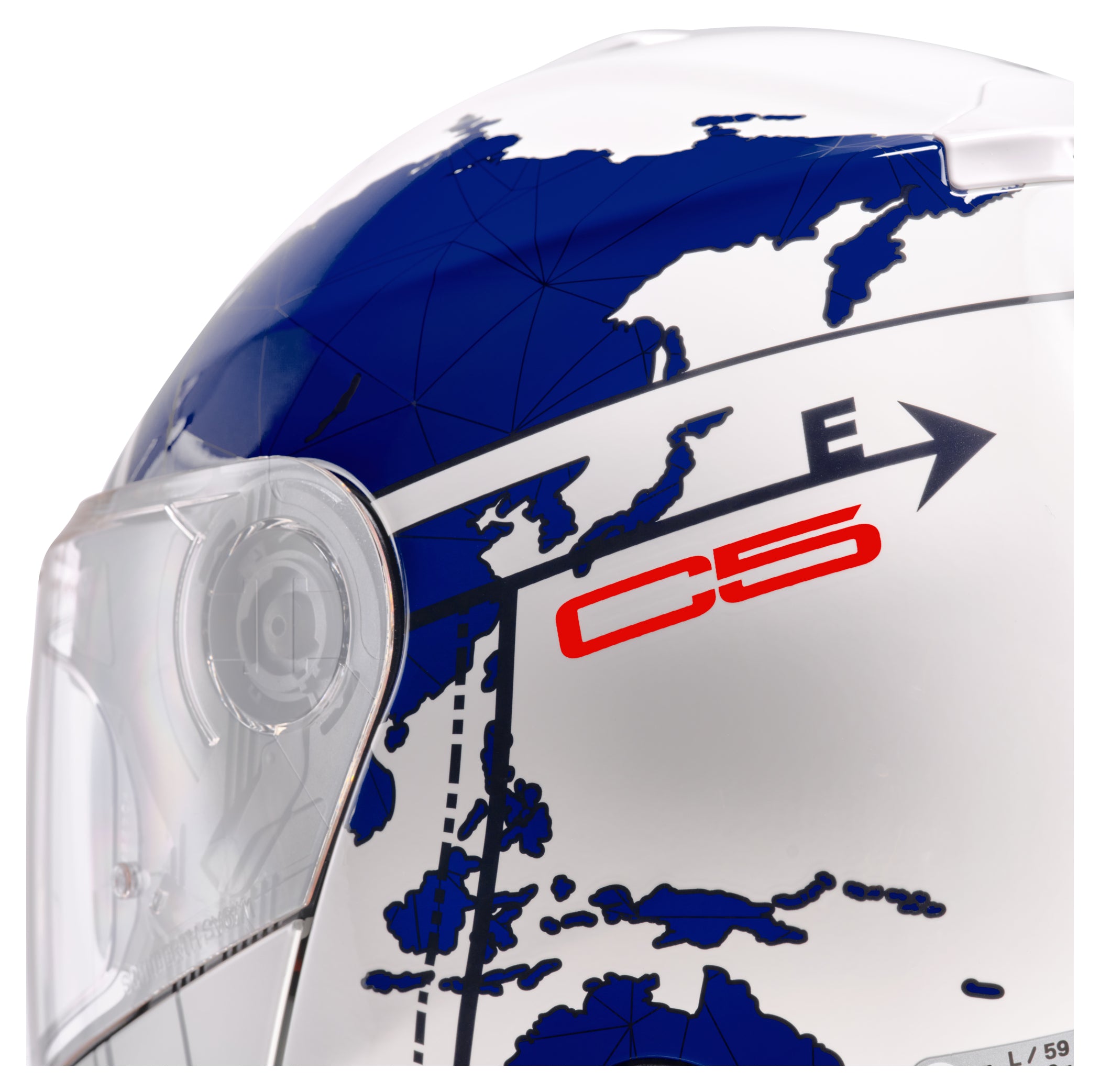 Cască Moto Modulară Schuberth C5 Globe Blue - ECE 22.06, Confort Premium