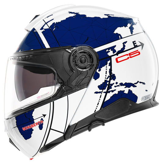 Cască Moto Modulară Schuberth C5 Globe Blue - ECE 22.06, Confort Premium