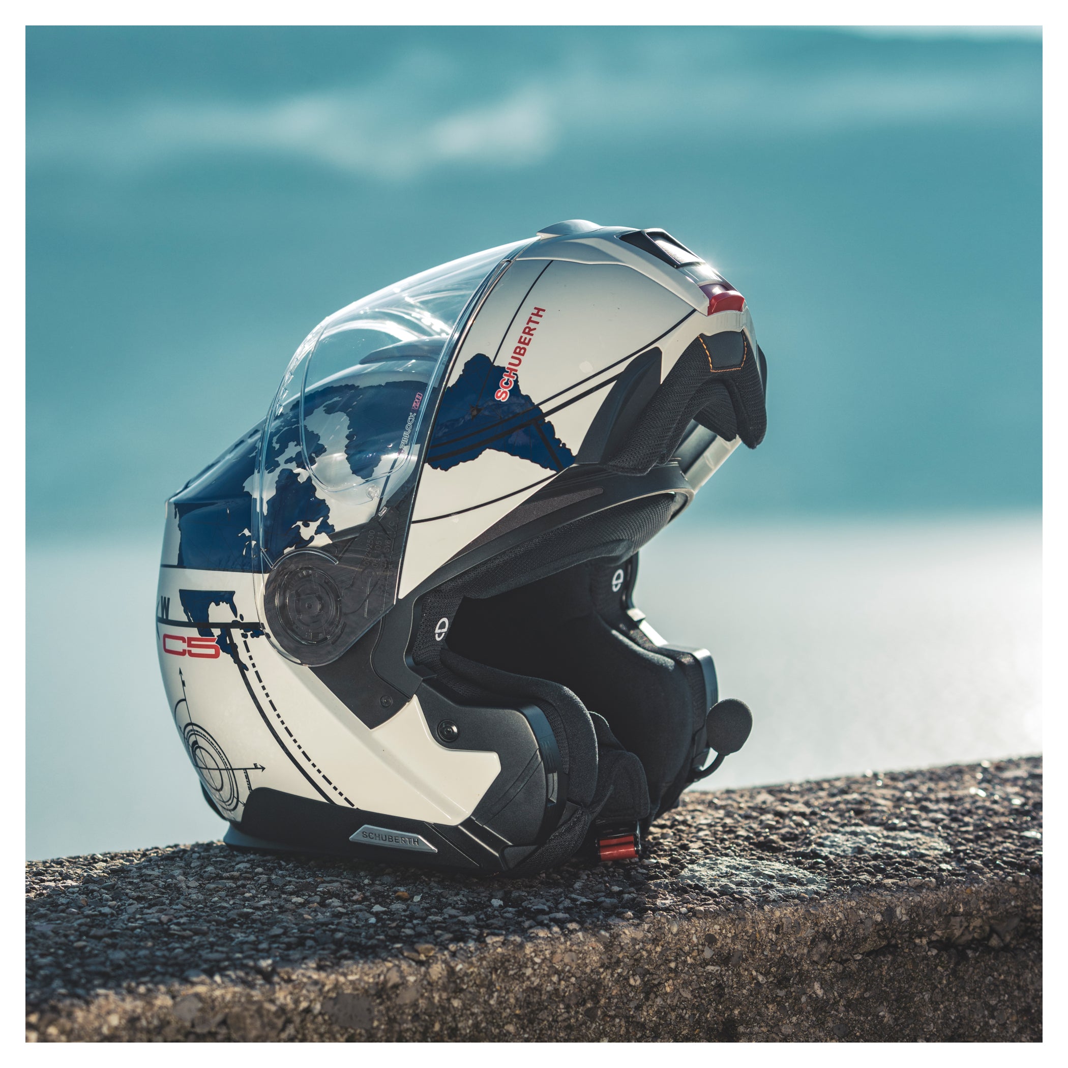 Cască Moto Modulară Schuberth C5 Globe Blue - ECE 22.06, Confort Premium
