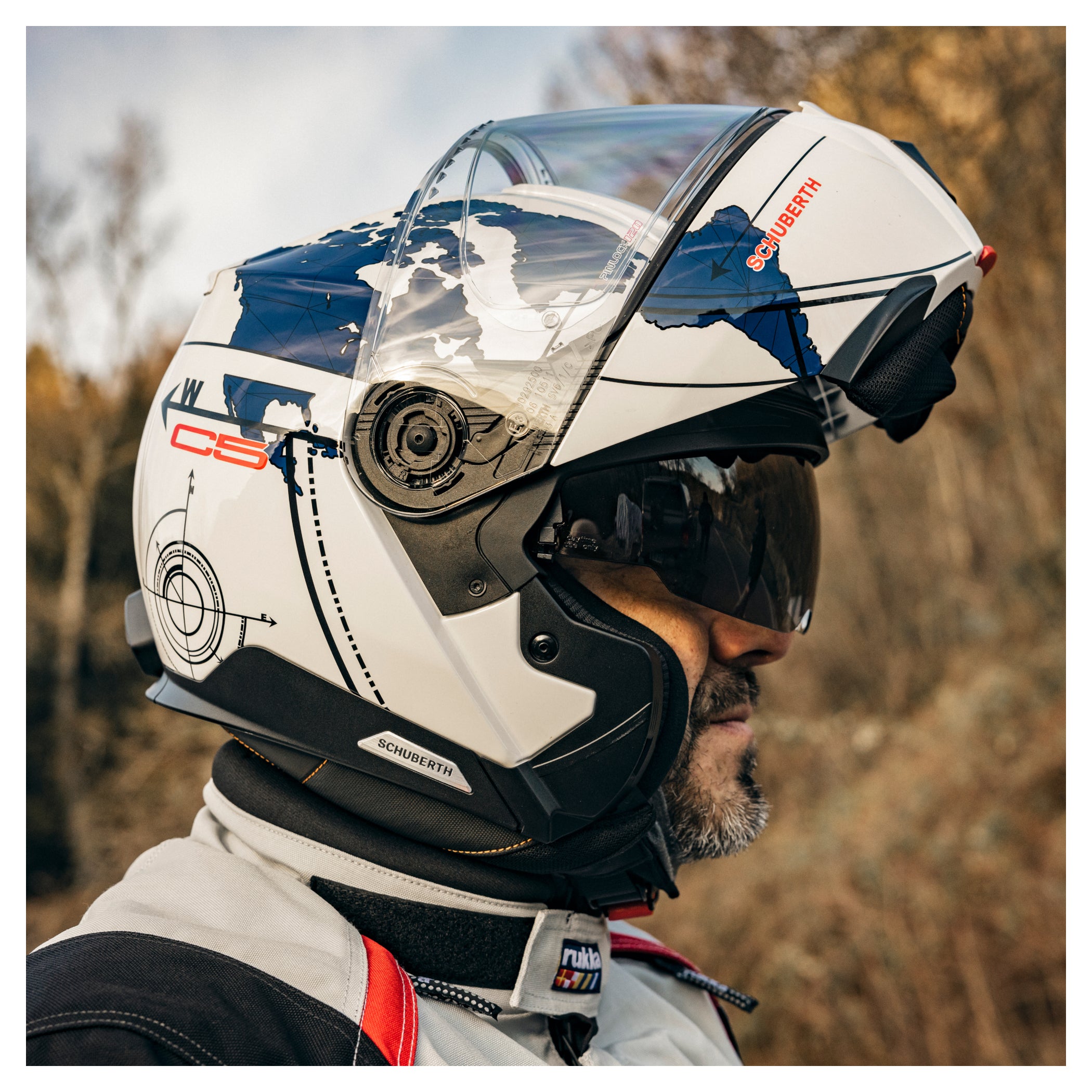 Cască Moto Modulară Schuberth C5 Globe Blue - ECE 22.06, Confort Premium