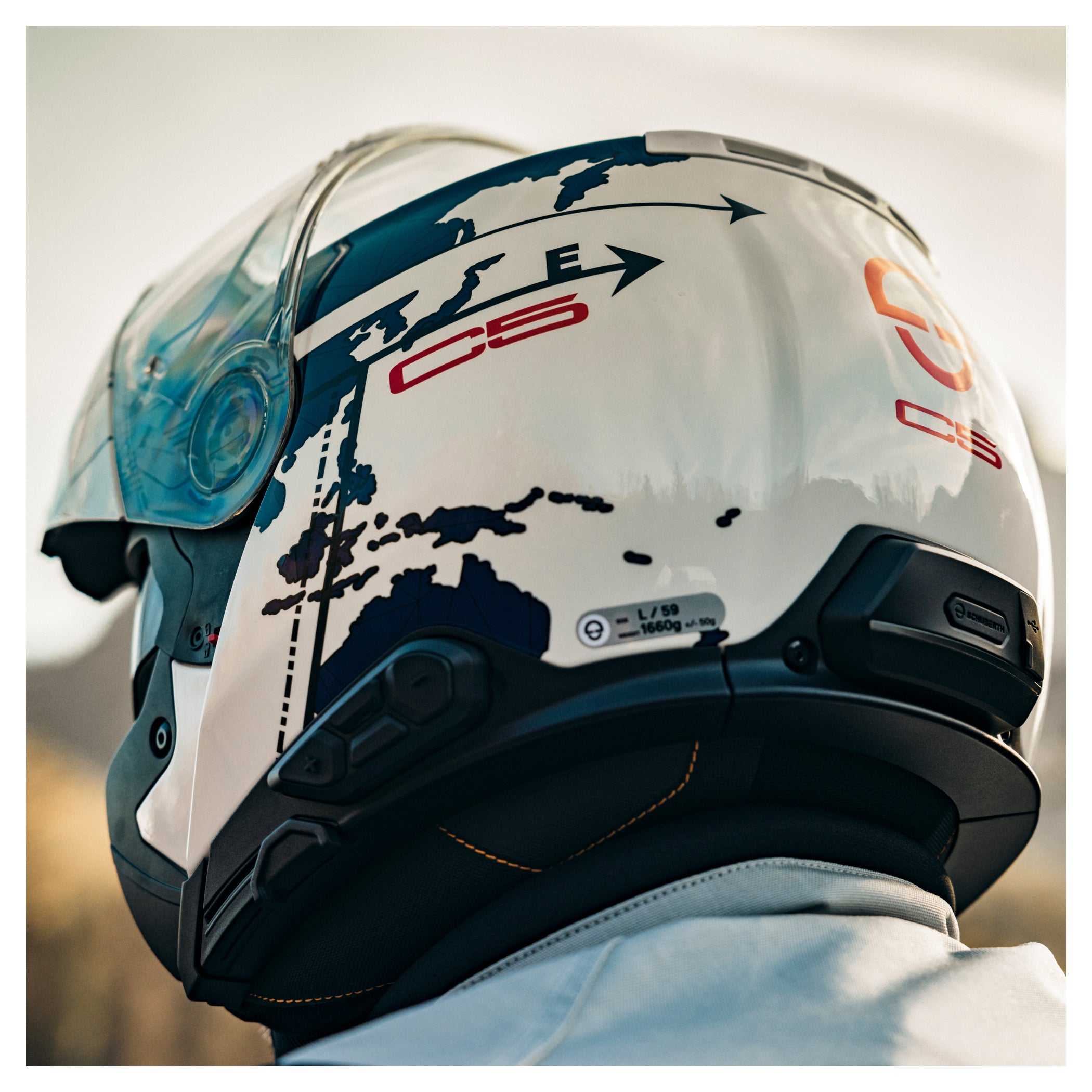 Cască Moto Modulară Schuberth C5 Globe Blue - ECE 22.06, Confort Premium