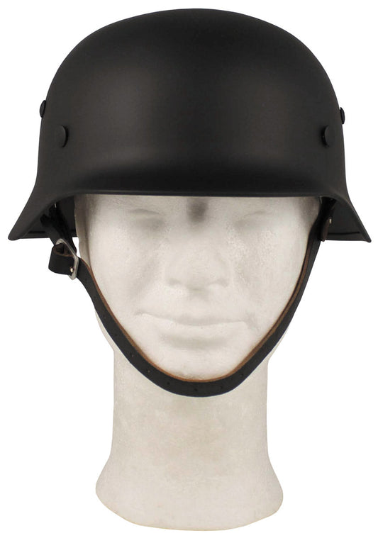 Cască Stahlhelm WW II Negru MFH - Repro de înaltă calitate, Interior piele