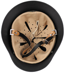Cască Stahlhelm WW II Negru MFH - Repro de înaltă calitate, Interior piele
