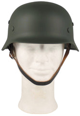 Cască Stahlhelm WW II Oliv MFH - Reproducere, Interior Piele