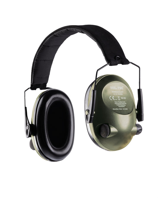 Căști Antizgomot Active Mil-Tec – SNR 25 dB, Intrare Audio, Oliv